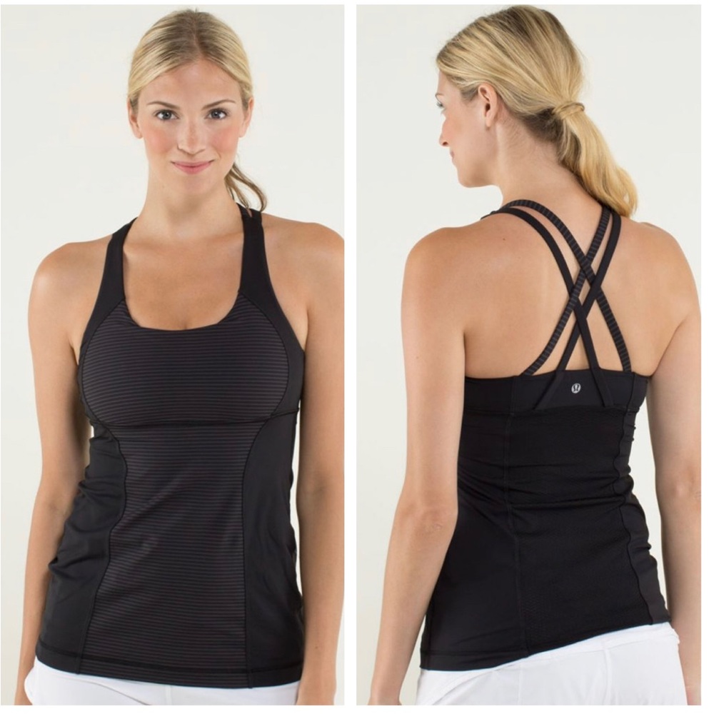 Lululemon Energy Tank Hyper Stripe Black/Grey